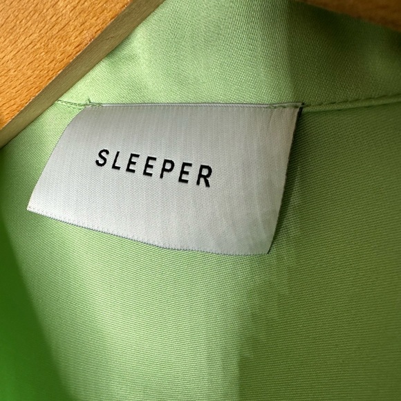Sleeper Luxury Pajama Top Size XS Button Front Long Sleeve Mint Green Oversized - Picture 13 of 15